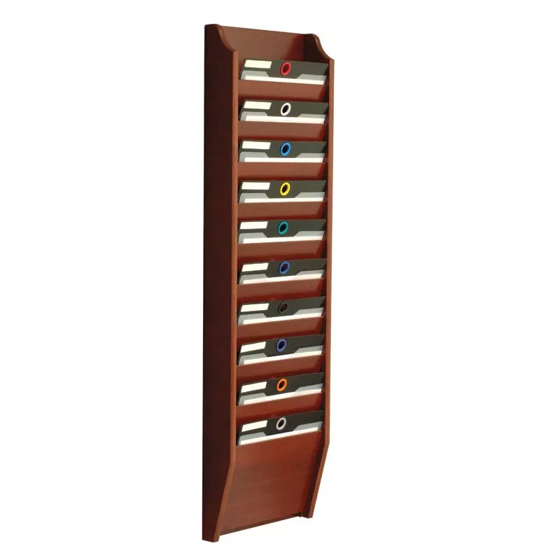 10 Pocket File Holder Light Oak