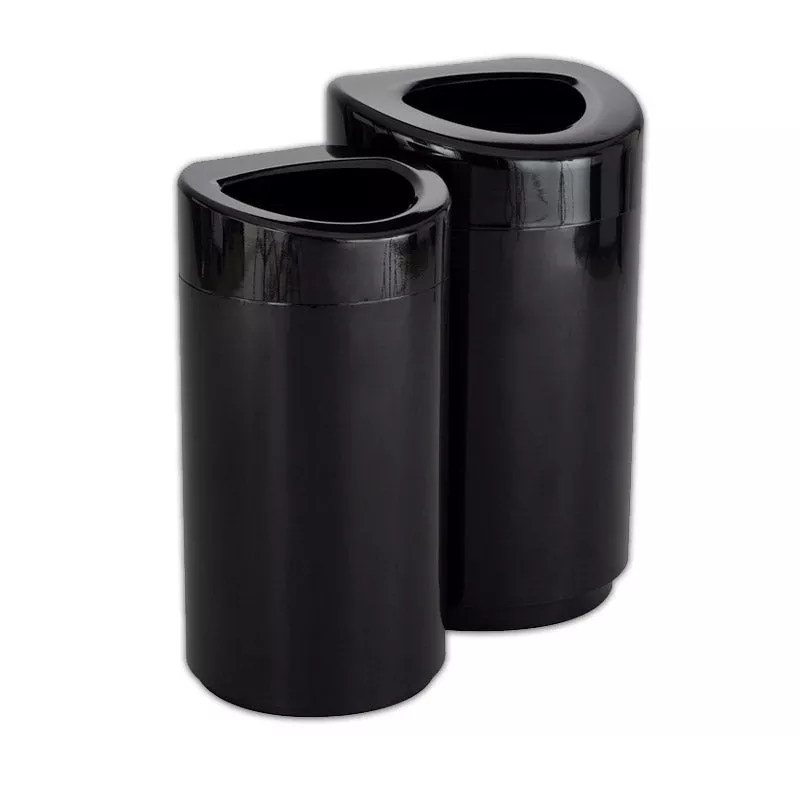 Open Top Trash Can, Black 14-Gallon