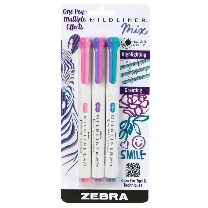 Zebra Mildliner Mix – 3 Cool Color Set