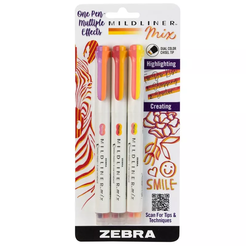 Zebra Mildliner Mix – 3 Warm Color Set