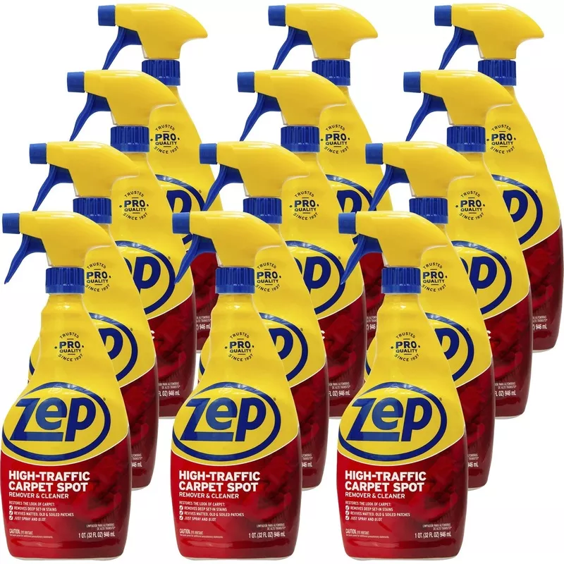 Zep High-Traffic Carpet Cleaner – 32 fl oz (1 quart) – Red – 12 / Carton